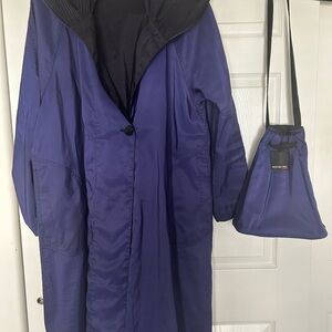 Mycra Pac Purple Raincoat Coat with Matching Bag